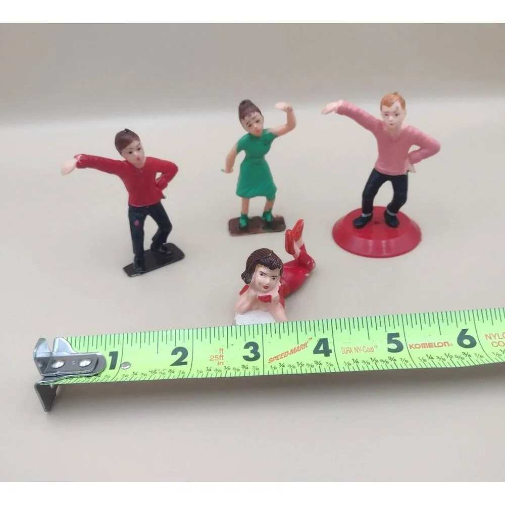 Vintage Plastic Dancing Figurines Cake Toppers Rock n Roll 50s 60s Teens MCM